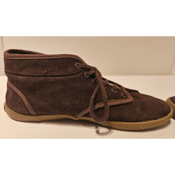 VANS OFF THE WALL Womens Brown Suede Leather Mid Top Boots 8M Lace Up Shoes - Picture 9 of 13